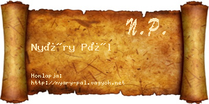 Nyáry Pál névjegykártya